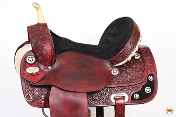 Hilason Western Horse Treeless Trail Barrel American Leather Saddle